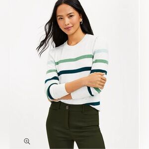Loft Striped Puff Sleeve Sweater (sold out online)